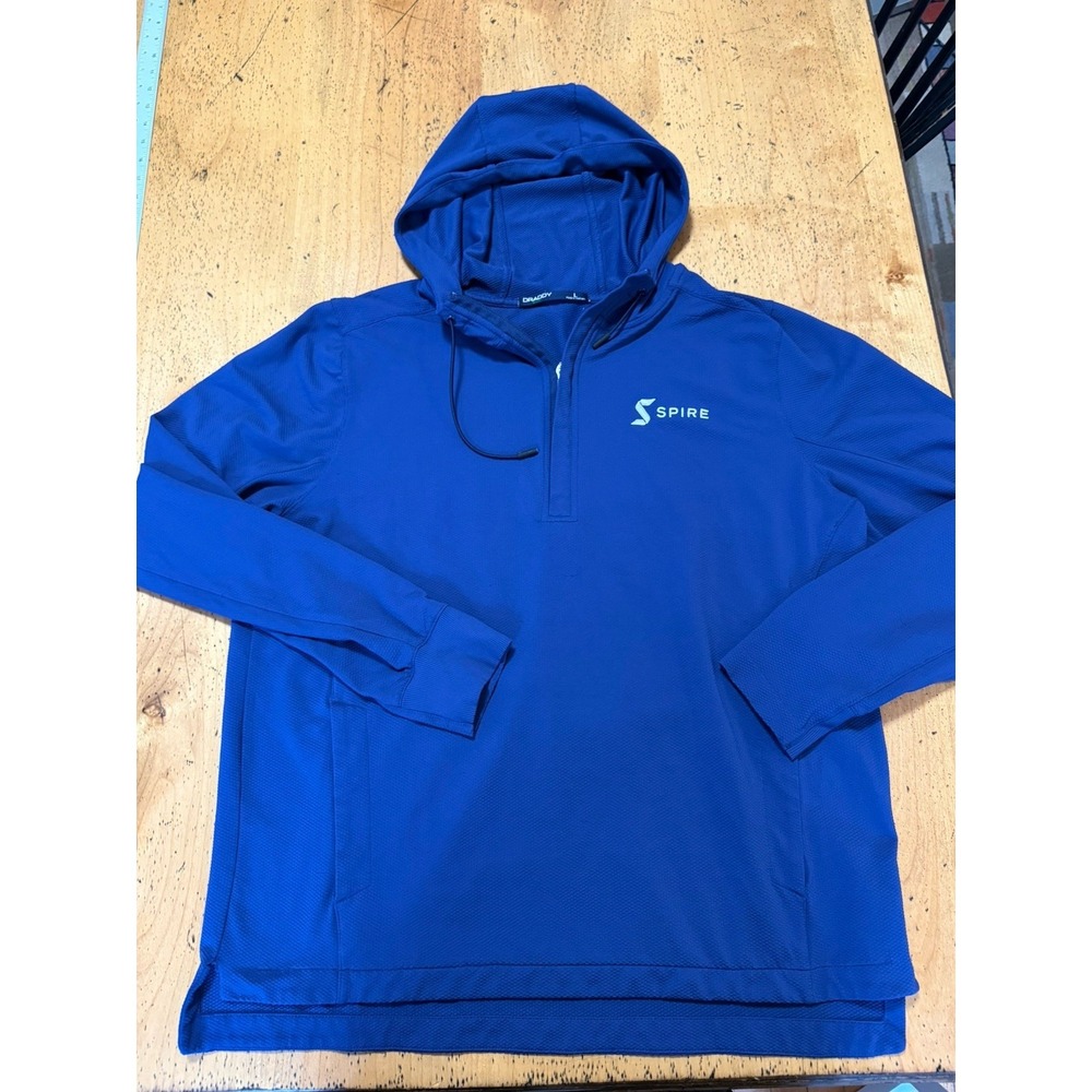 B Draddy Sport Mens Blue Performance 1/4 Zip Hoodie Top Mens Large